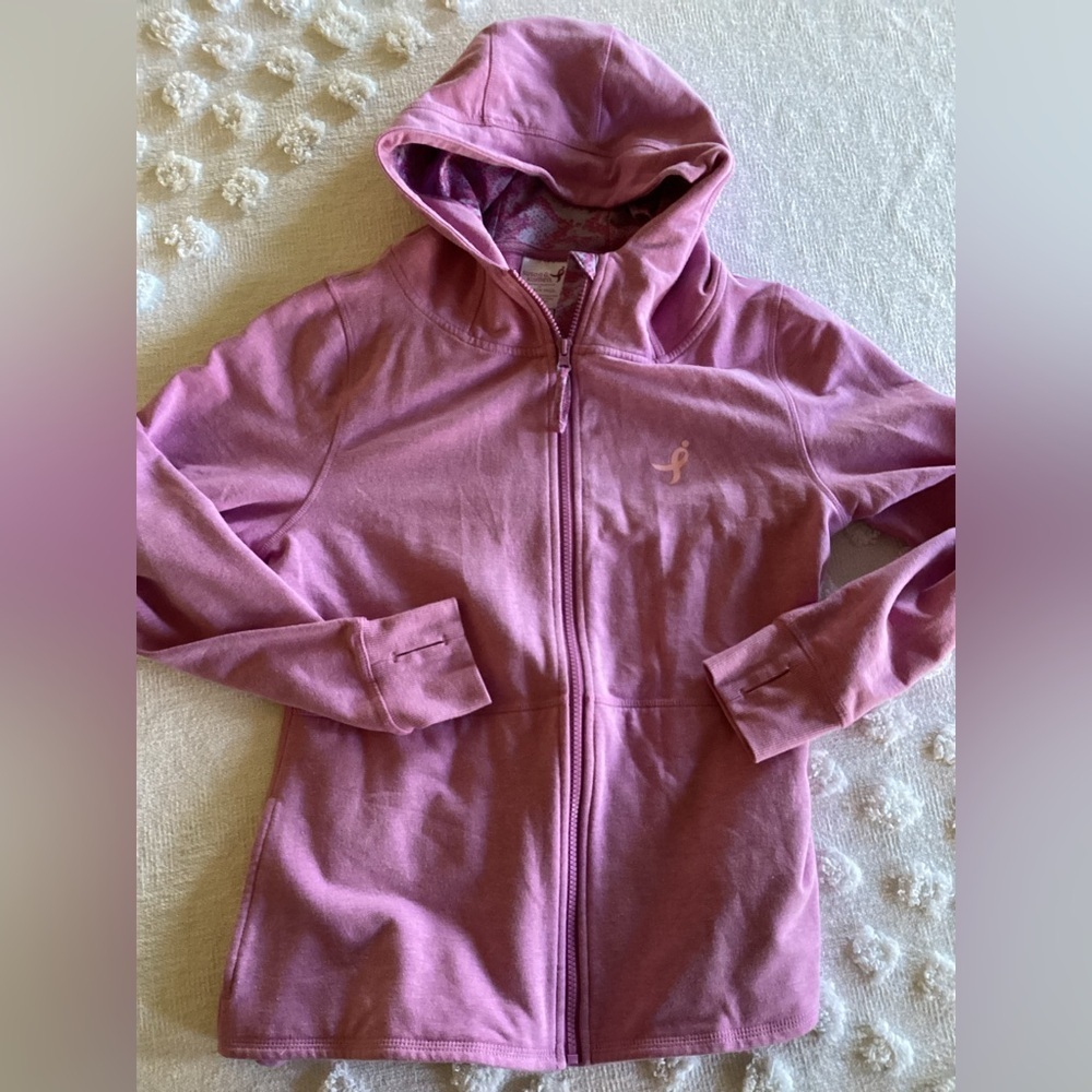 Earth Yoga Susan B. Komen full zip hoodie sweatshirt jacket -SZ L
CR102